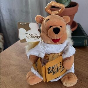 Disney Store Angel Pooh Mini Bean Bag Plush 2000 Choir Pooh w/ Tag Wings